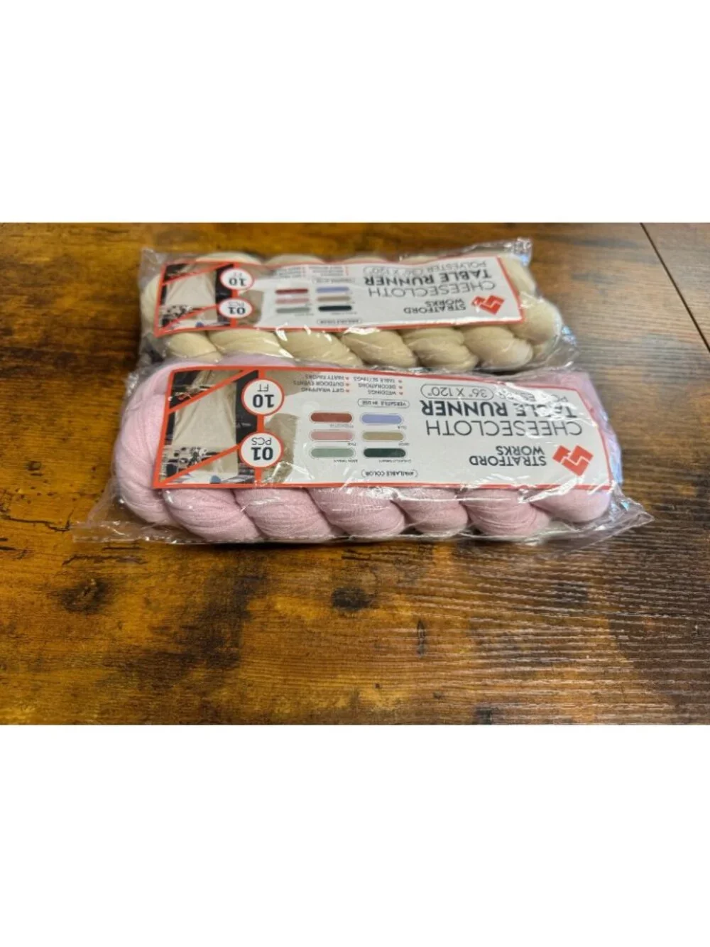Stratford Works Cheesecloth 2 pack pink and beige